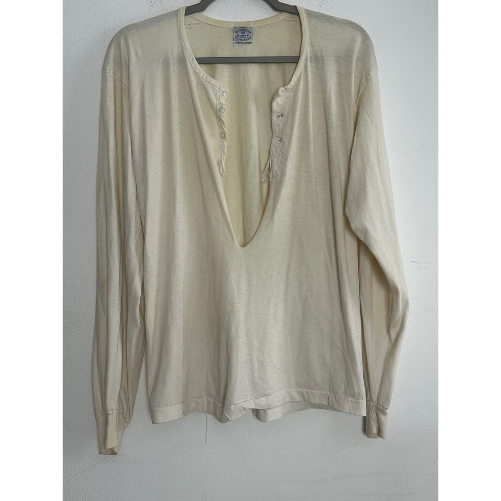 VTG Thrashed 50's Race Brand Henley Undershirt Cotton Retro Grunge Streetwear